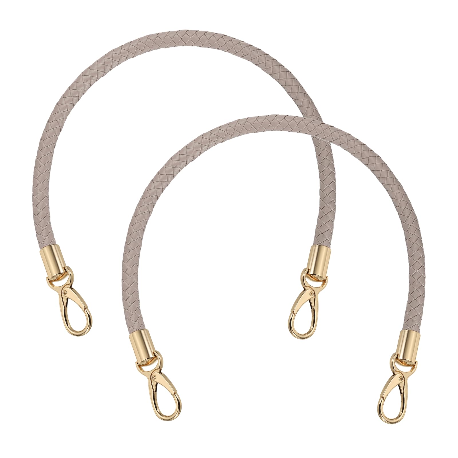 sourcing map 2 Pcs Braided Purse Strap, 21.6 Inch PU Leather Purse Strap Handle Replacement for Handbag Tote Underarm Bag Making (Gray-Brown)