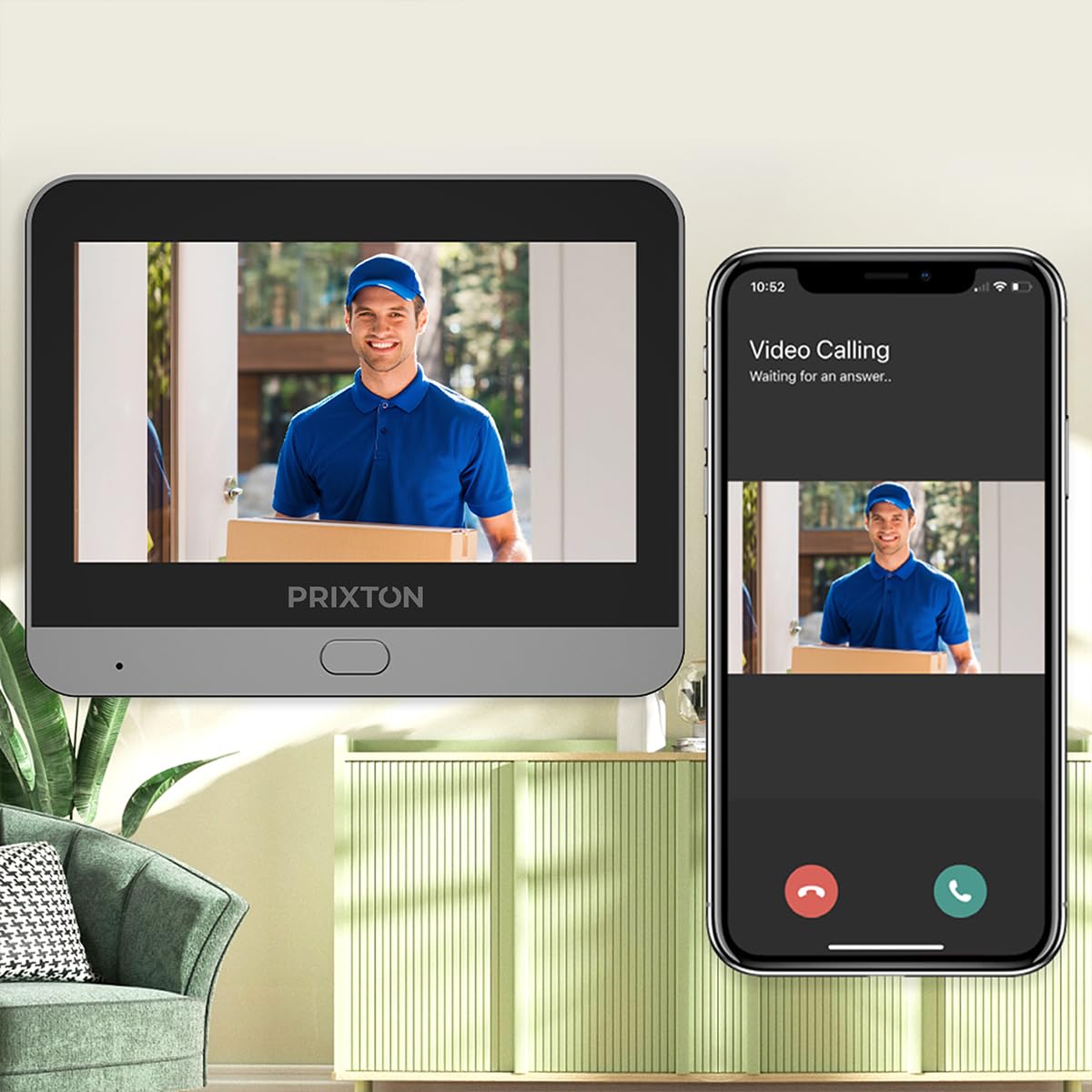 PRIXTON Mirilla Digital Smart Guard DV50, Pantalla a Color de 4,3", WiFi y App móvil, Visión Nocturna, Detector de Movimiento PIR, Audio bidireccional, Tarjeta SD de hasta 64GB, 3 Meses de Autonomía