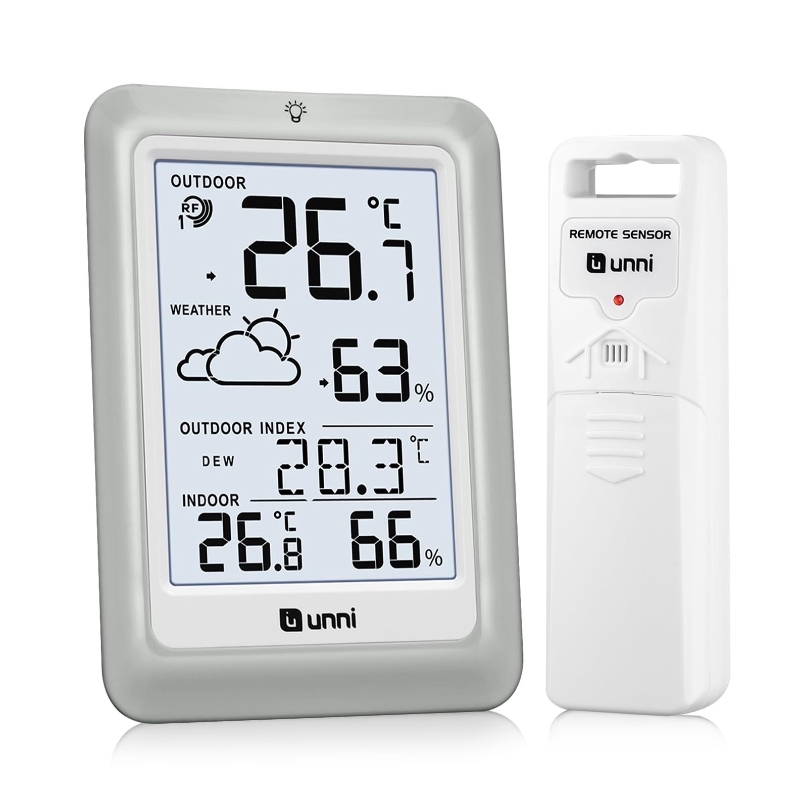 Thermomètre Hygromètre Numérique Intérieur Extérieur, Station Météo Sans Fil Numérique, Température Humidité Moniteur Avec Capteur à Distance De 100M, Affichage Rétro-éclairage - 2