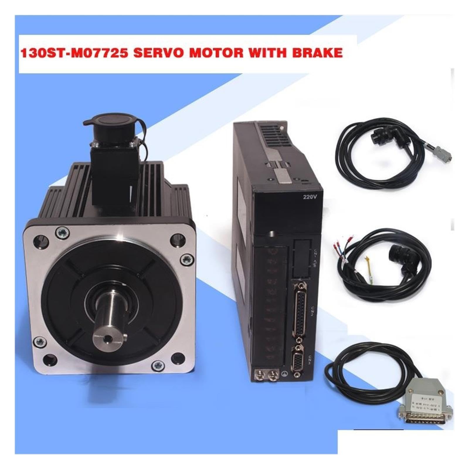 Servomotor de CA de 220 V con kit de freno, 130ST-M07725 2 KW