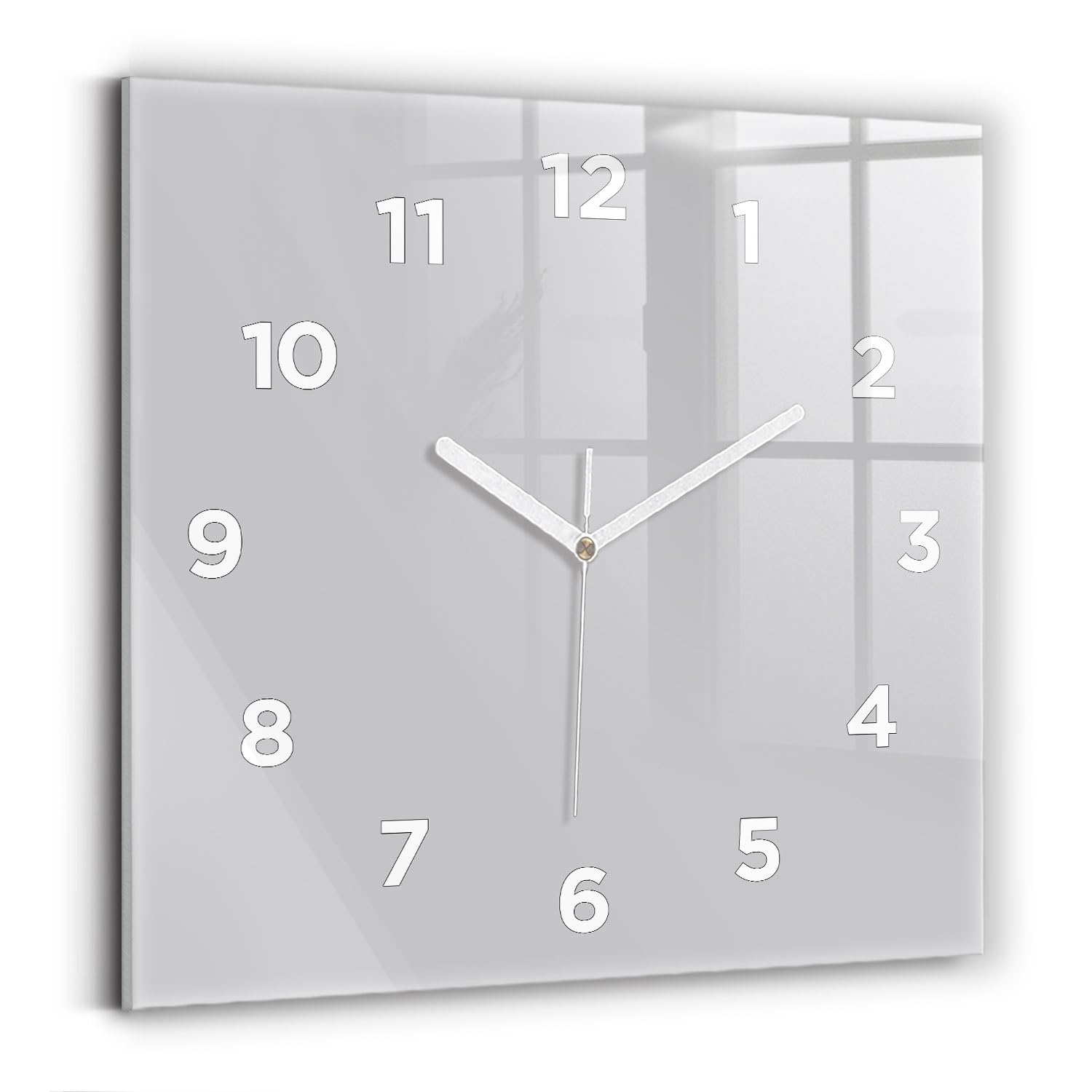 Horloge murale carrée de qualité supérieure Wallfluent 30x30 cm au mécanisme silencieux
