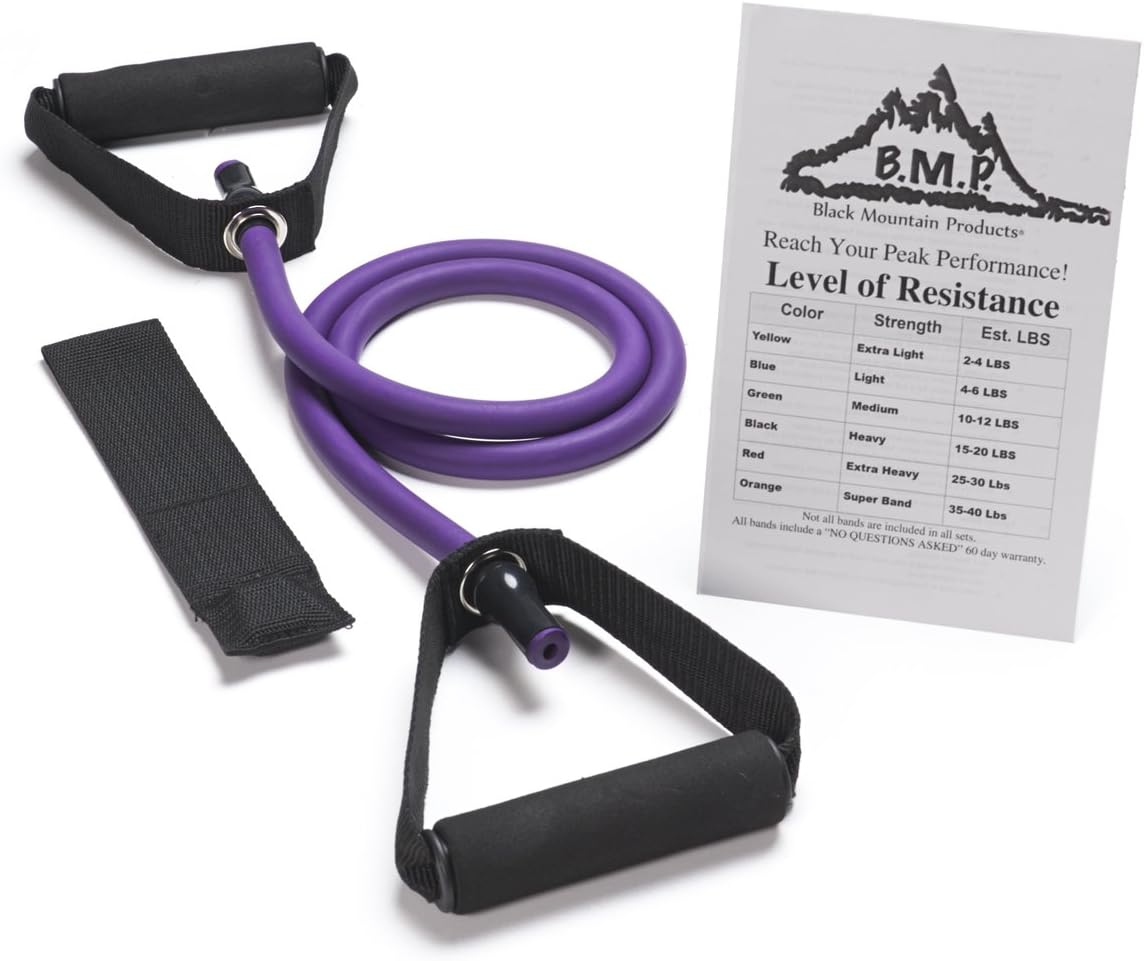 Black Mountain Products Single Resistance Band - Door Anchor and Starter Guide Included