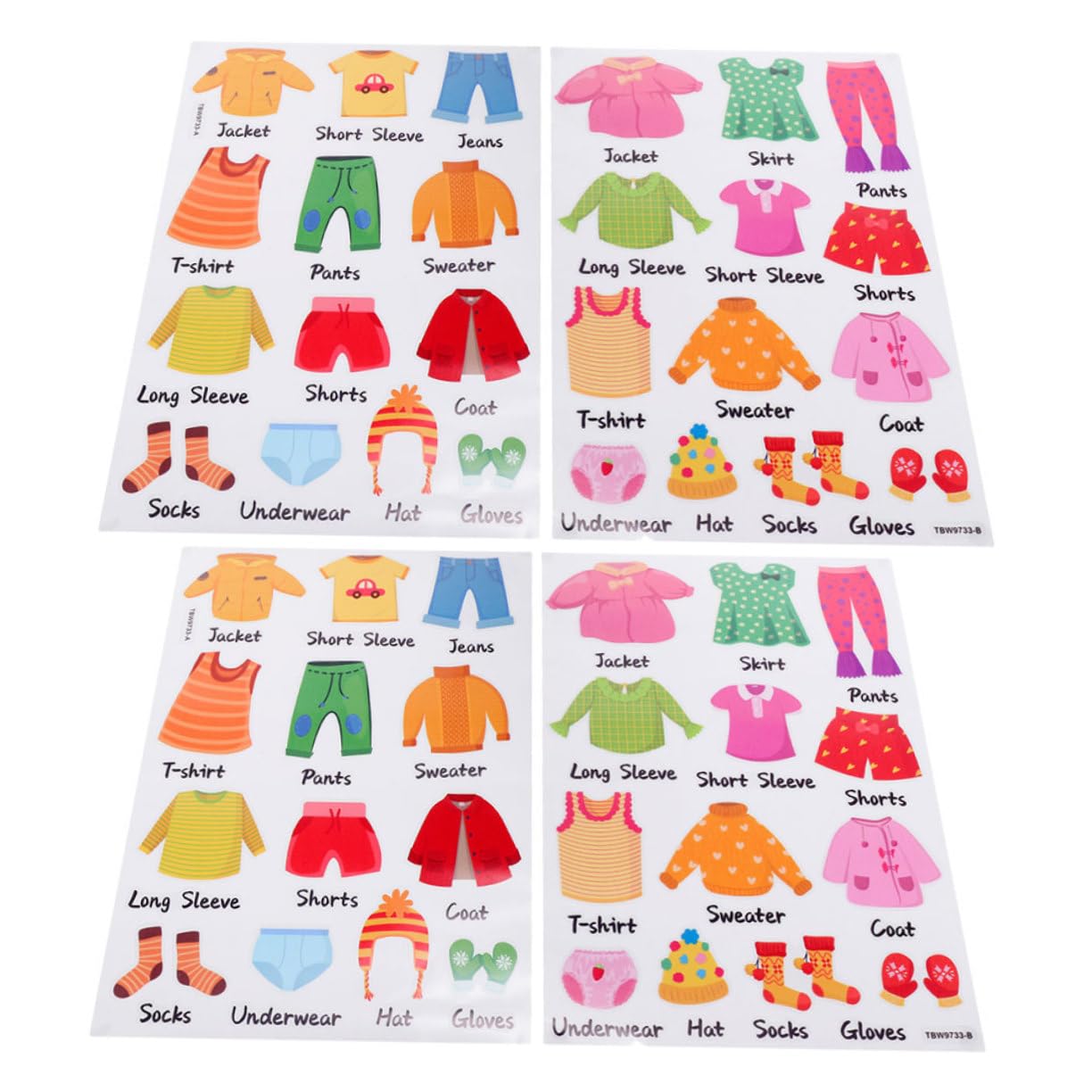 Toyvian 8sets Etichette Adesive Per Abbigliamento Set Per Classificazione e Organizzazione Stickers Per Resistente Facile Applicare Decorazioni Per Stanze Dei