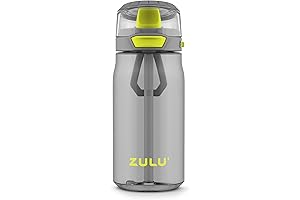 ZULU Kids Flex 16oz Tritan Plastic Water Bottle with Leak-Proof, Silicone Bottle Top Spout Lid