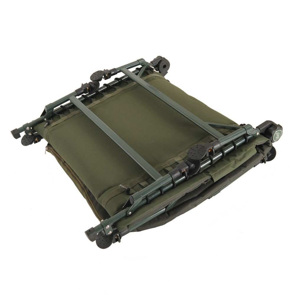 Lucx XL Bedchair 8-Bein Angelliege - große Karpfenliege mit höhenverstellbaren Beinen, Thermobezug & 210 x 80 x 33 cm - robuste Gartenliege für Angler