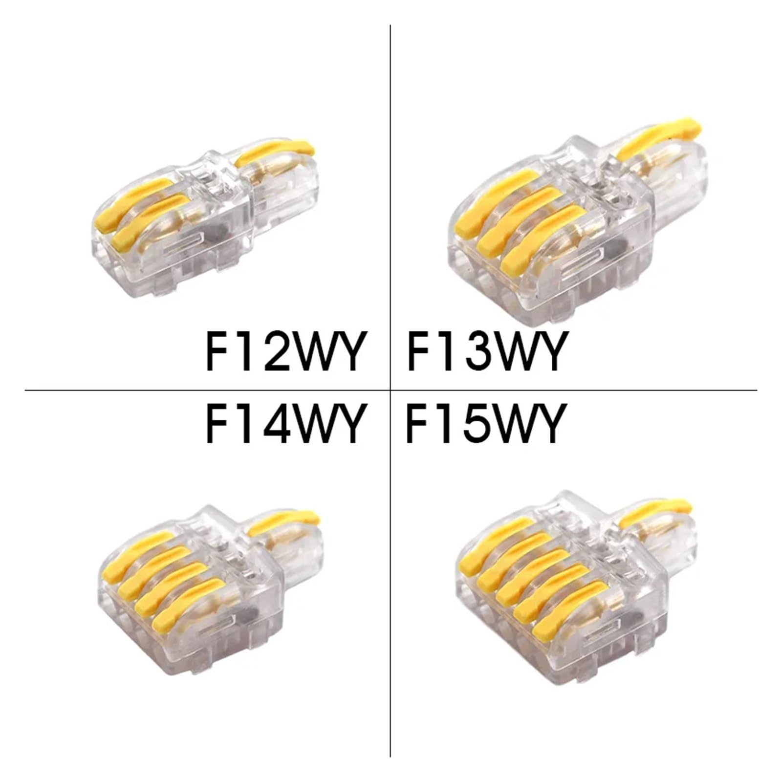 Drahtverbinder 1 Eingang Mehrere Ausgänge Elektrischer Verteiler Push-in Klemmenblock Stoßverbinder for Heim-LED-Beleuchtung Schnellverbinder(WY,50PCS,F14)