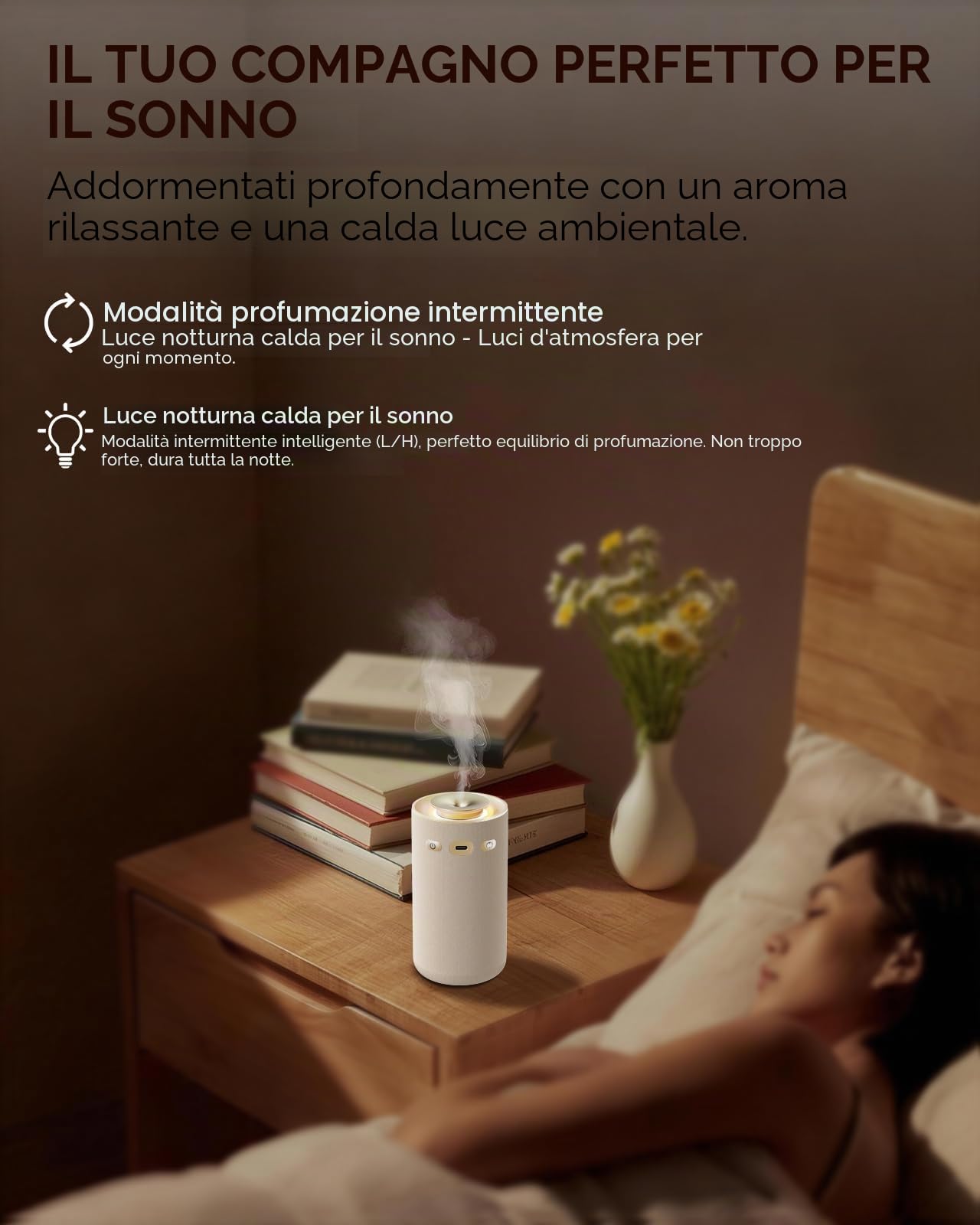Diffusore di Oli Essenziali Senza Acqua – Nebulizzatore Aromaterapia Puro a Freddo Ricaricabile per Casa. Profumatore Ambiente Wireless con Design in Tessuto Premium e Batteria a Lunga Durata - Beige
