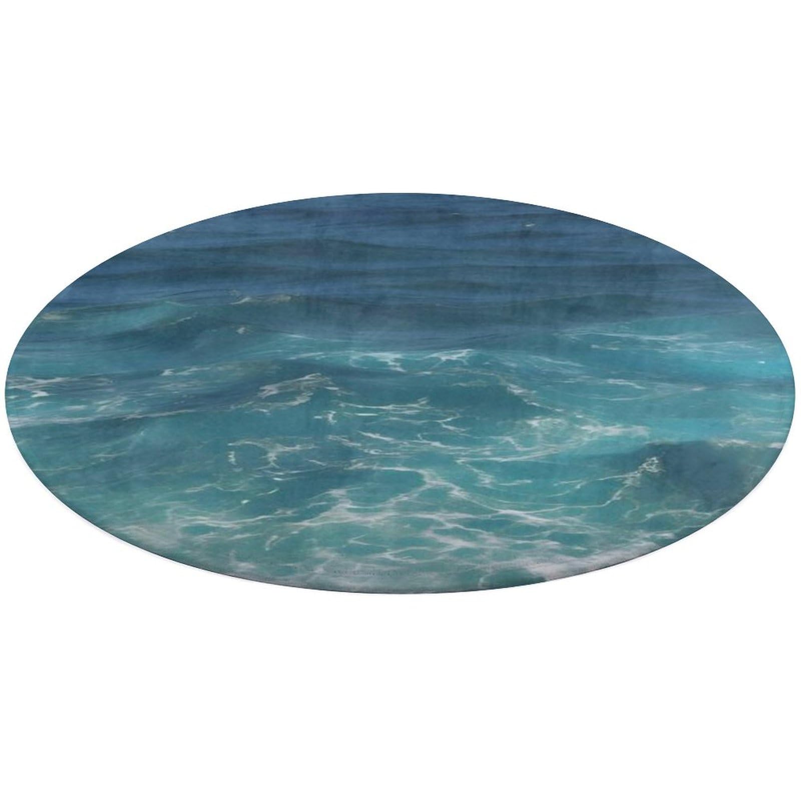 Alfombra de mar azul pequeña para dormitorio cocina y salón lavable a máquina