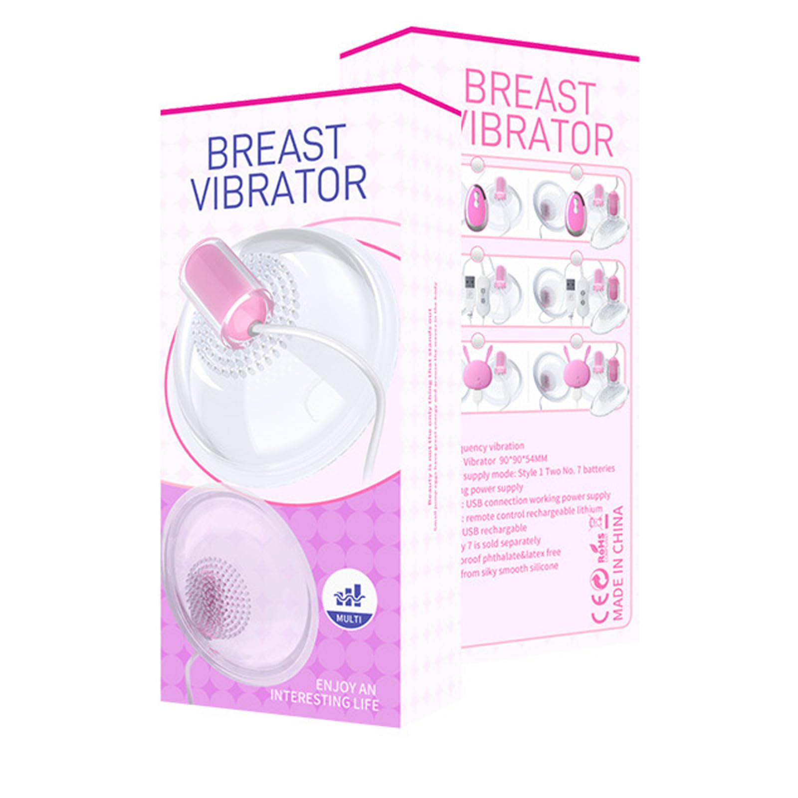 BDSMYEE Vibrateur Pour Mamelons, Masseurs de mamelons et de vagin 2 in 1, Sex toys Vagin Clitoris Ventouse, 10 modes de vibration, Ventouse de mamelon
