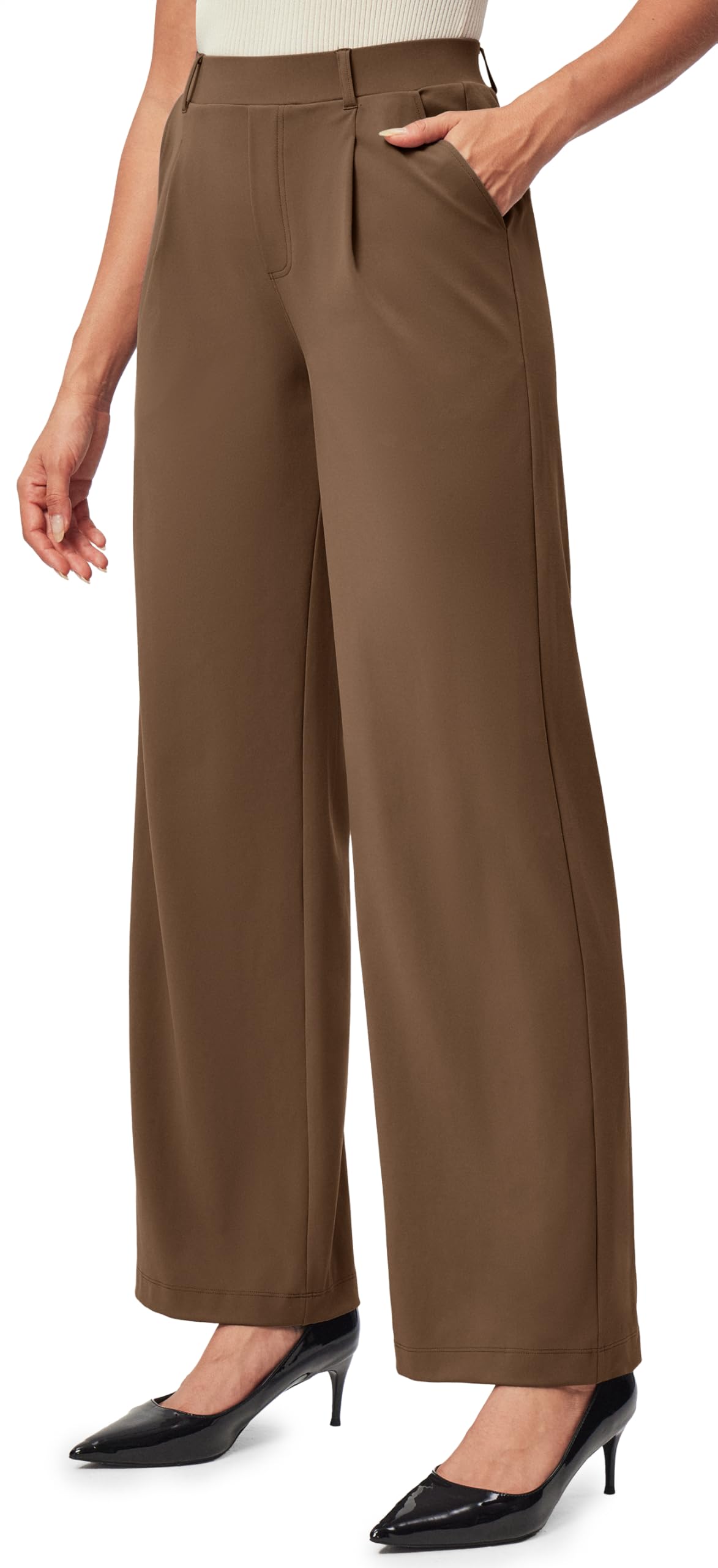 Ewedoos Wide Leg Pants Woman Stretchy Work Dress Pants Women Pull on Business Casual Slacks Trousers Fall Outfits