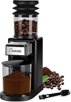 Electric Coffee Grinder for Home & Office Automatic Conical Burr Coffee Grinder wtih 25 Precision Grind Settings - 120g Expandable Hopper & Low Noise&Durable Design Perfect for Multi-Cup Brewing