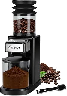 Molinillo de café eléctrico para el hogar y la oficina: molinillo de café automático con 25 ajustes de molienda de precisión, tolva expandible de 4.23 oz y diseño de bajo ruido y duradero, perfecto para preparar varias tazas