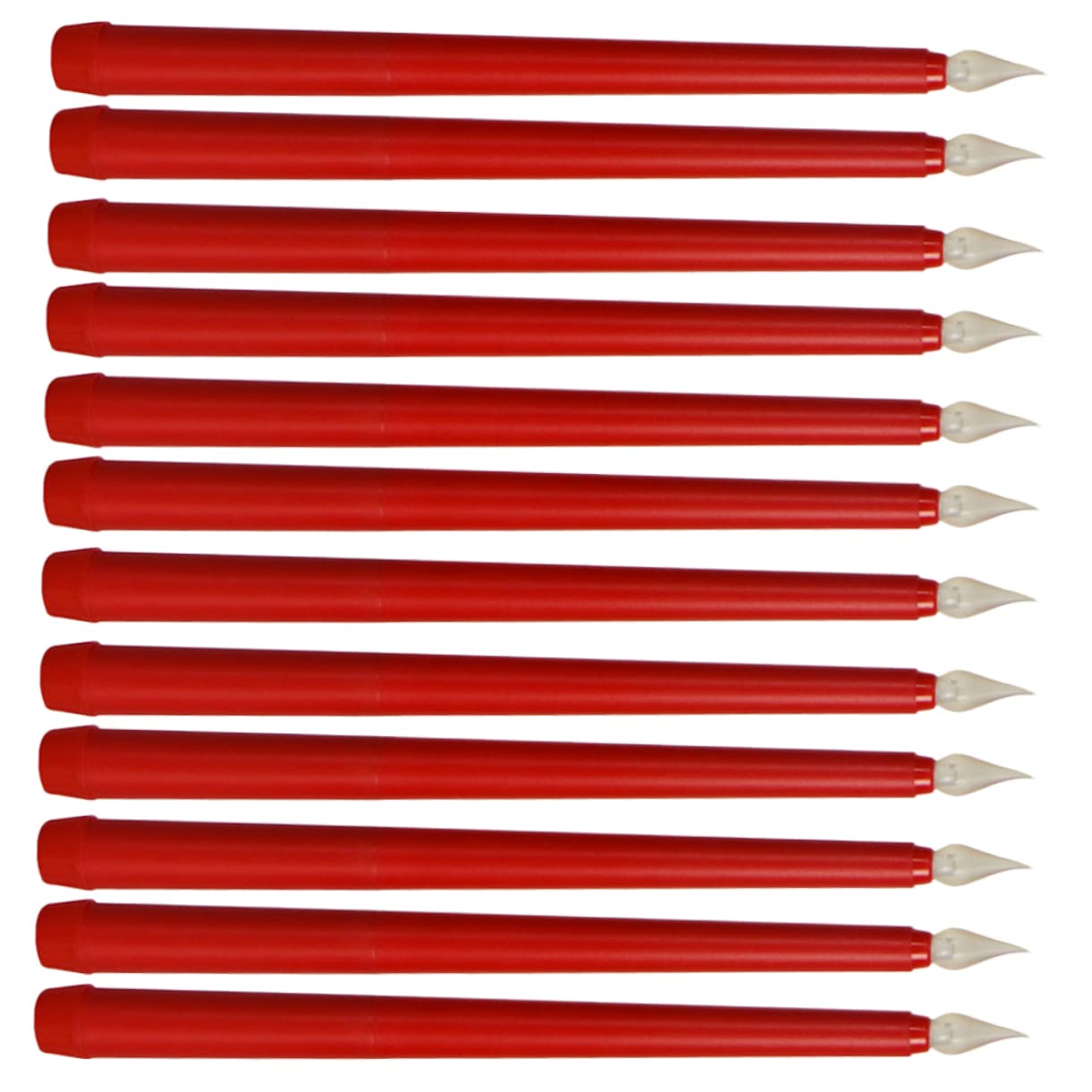 FOYTOKI 12 Piezas Luces De Velas De Colores Velas Cónicas Eléctricas Luces De Velas De Halloween Velas Led Luces Del Arbol De Navidad Luces De Té Naranja Polipropileno De Plástico Rojo