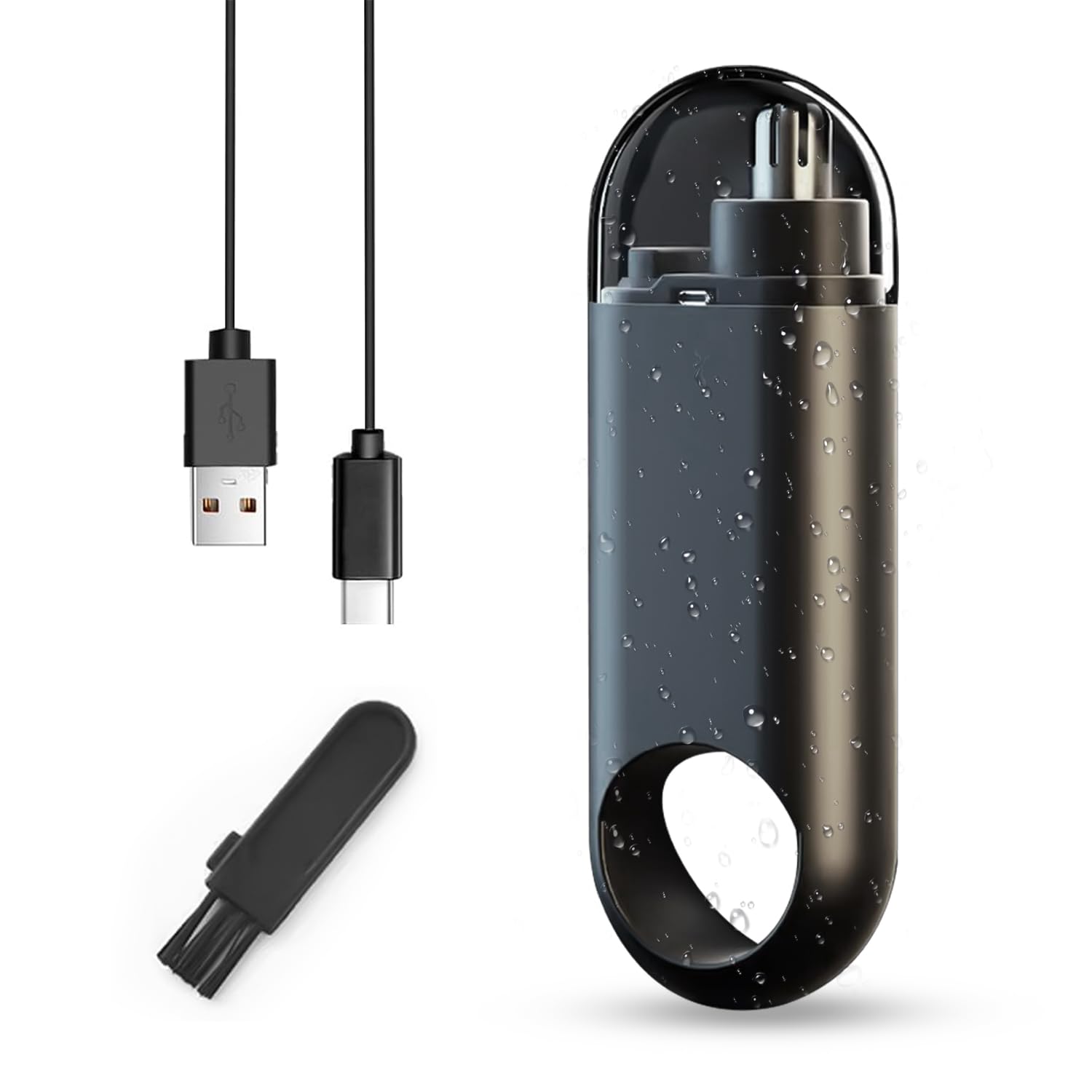 Taglia Cortapelos Nariz y Oreja Profesional Indoloro,Recortador Pelos Nariz Vello Facial,Quita Pelos Resistente agua Recargable por USB-C per Hombre y Mujeres, Recortador para Barba Ceja y Vello Facia