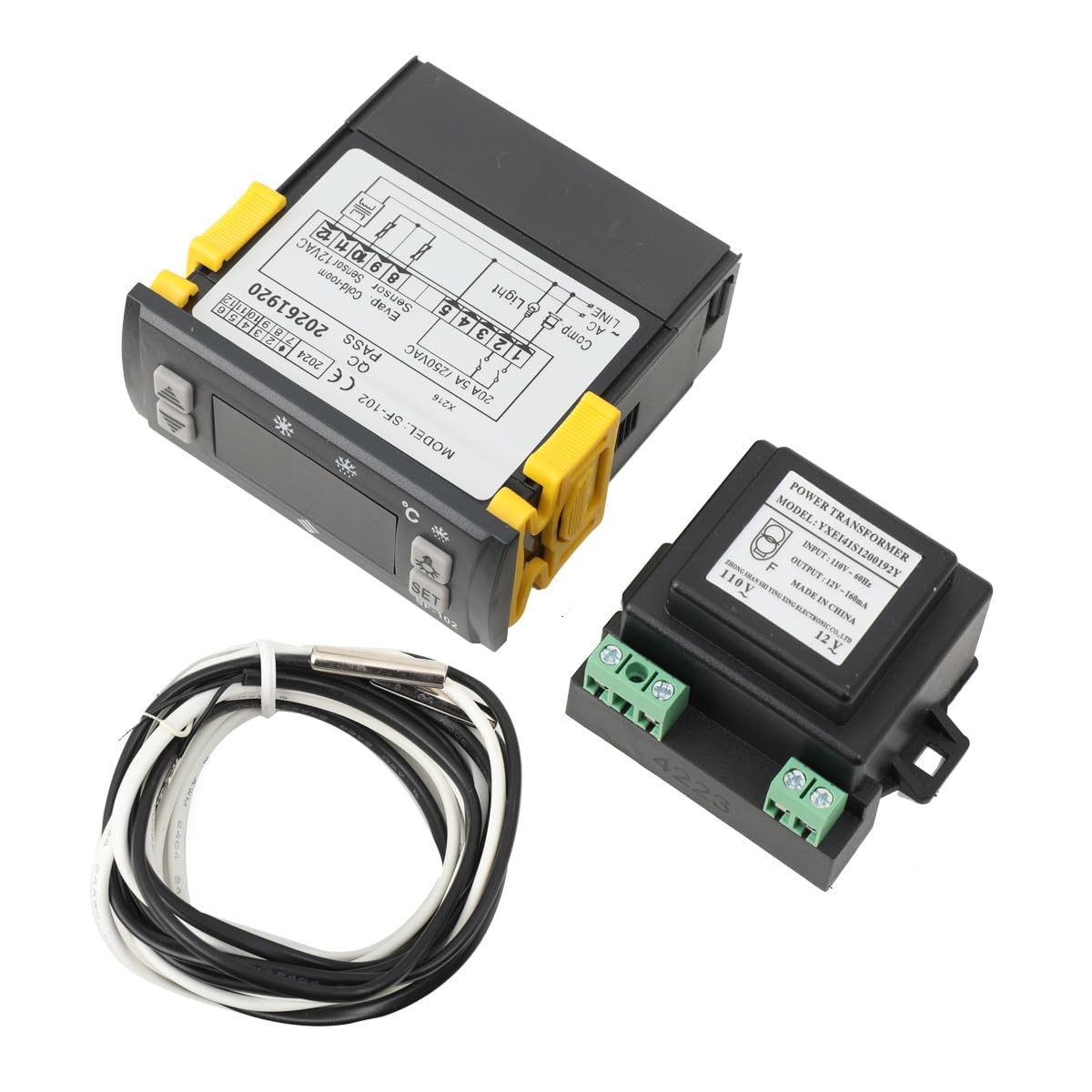 SOFEDY Electronic Temperature Controller SF-102 Digital Display Freezer Thermostat Regulator 110V an Evaporator Fan Controller Defrost Heating Wire Controlle