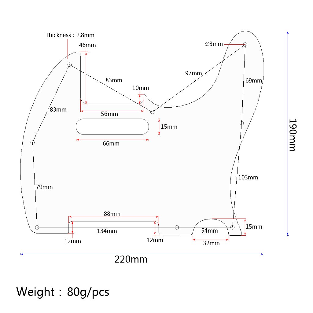 Alnicov Guitar Pickguard Scratch Plate?For Tl Electric Guitar
