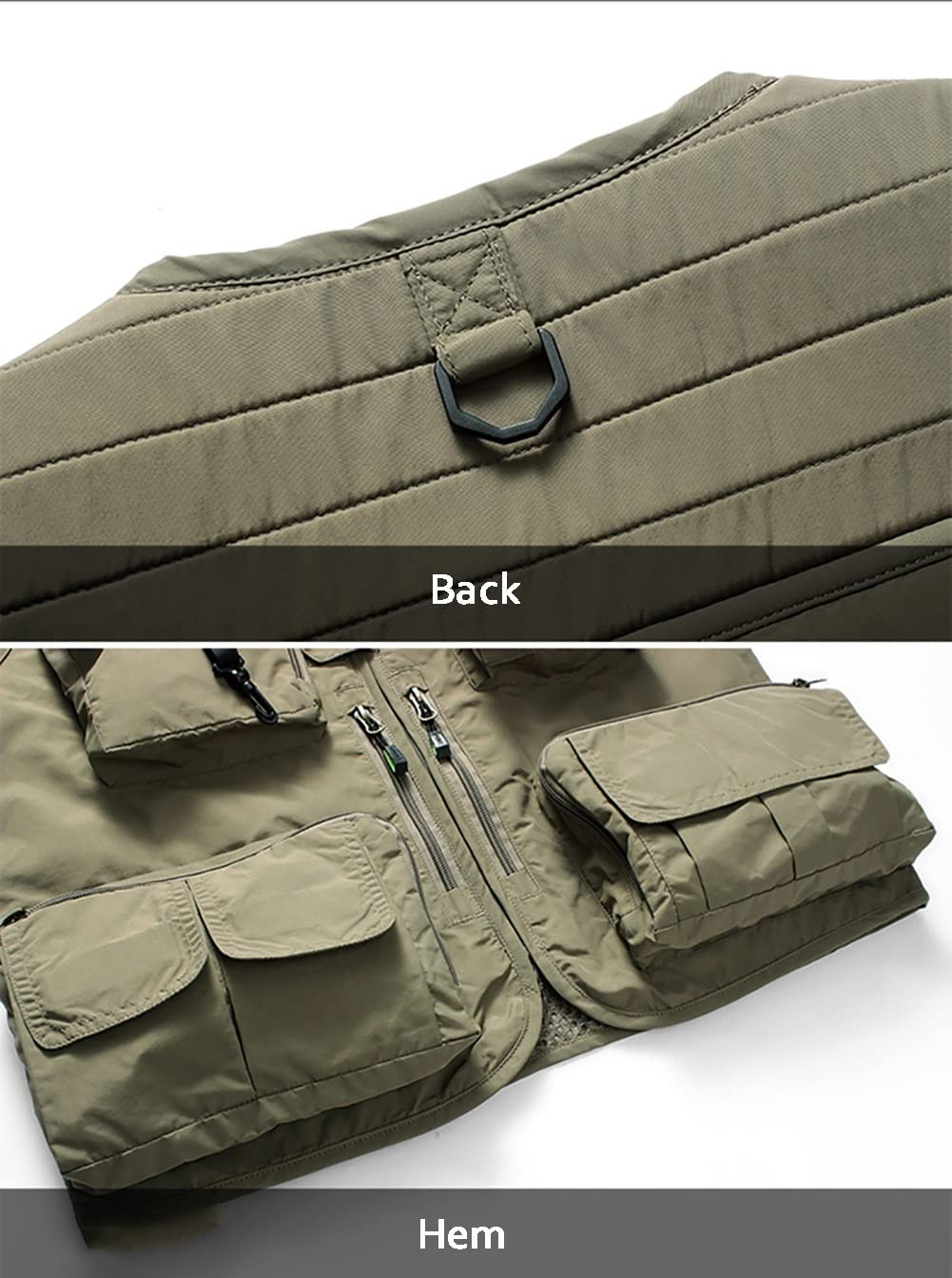 Uomo Multi Tasca Gilet Outdoor Caccia Pesca Da Viaggio Giacca Caldo - 8