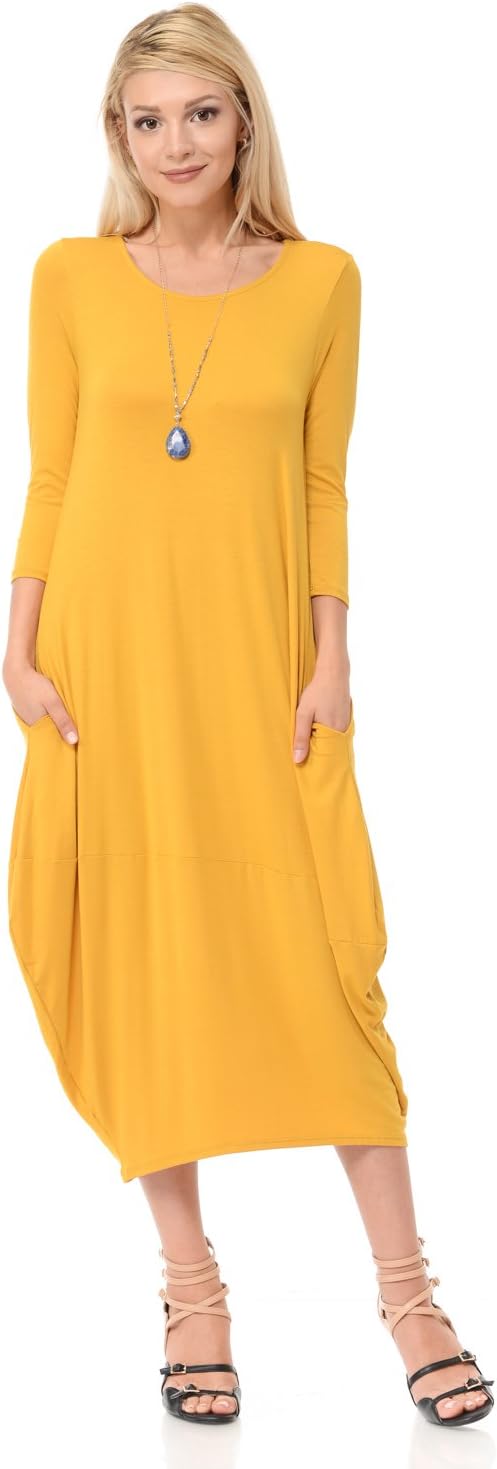 Pastel by Vivienne Women's Cocoon Midi Dress with Pocket