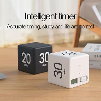 Cube Timer with Gravity Sensing, 15/20/30/60 Min Preset Countdown Timer for Cooking Studying Work