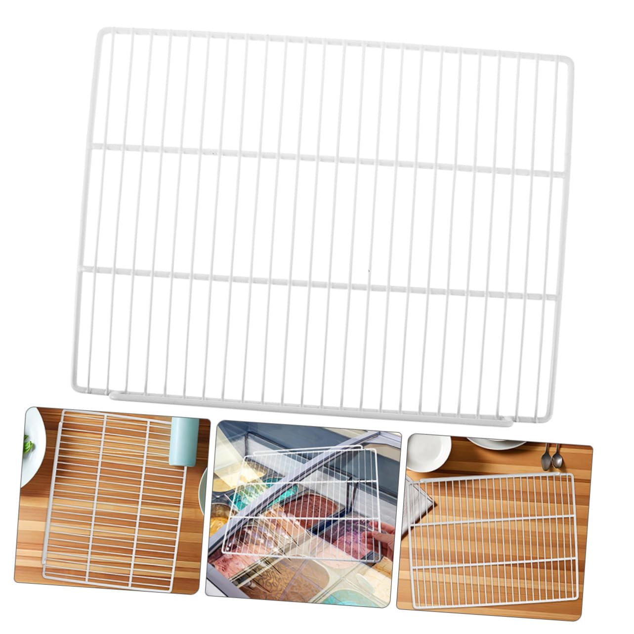 Einlegeboden Kühlschrank Weiß 2 Stück Einfacher Einbau und Kompatibilität aus Kunststoffbeschichtetem Stahl Draht Einfacher Einbau und Kompatibilität als Gefrierschrank Organizer