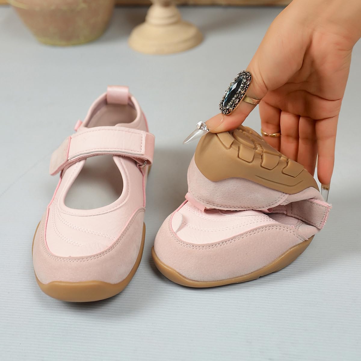 Scarpe da ginnastica Mary Jane da donna, in tela, casual, da passeggio, rosa, 39 EU | Scarpe da ginnastica da donna Mary Jane, leggere, con cinturino regolabile, comode scarpe da passeggio