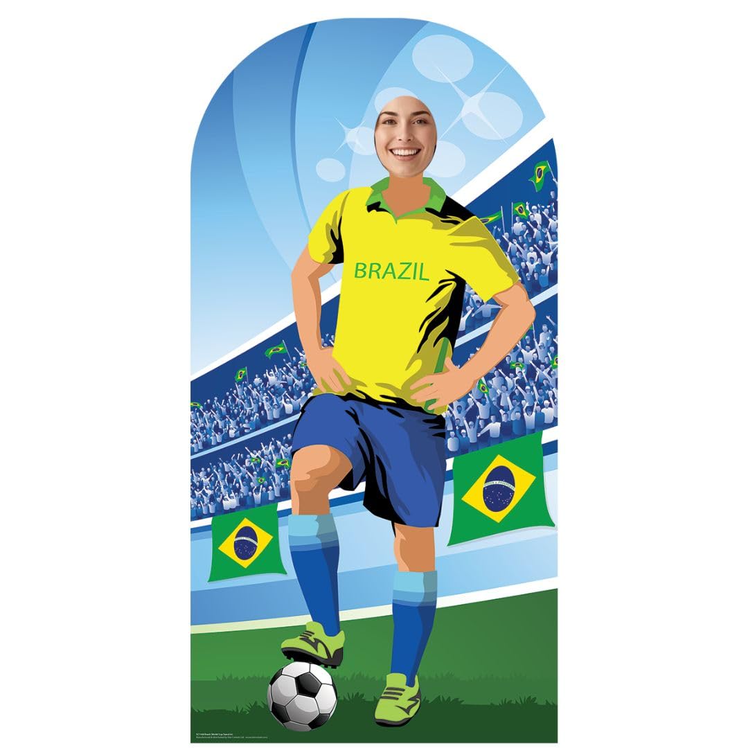Brazil (World Cup Football Stand-in) Adult Size 6ft /190cm Tall with Free Mini Destop Cut Out โ image 1