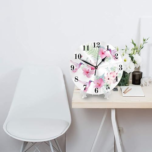 Miniatura 4 de SARNFANS Reptile - Reloj de pared redondo de 10 pulgadas, silencioso, sin tictac, familia lagarto, criaturas prehistóricas, decoración del hogar,