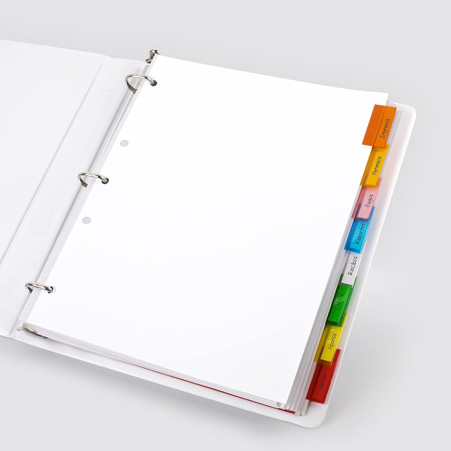 Wilson Jones 54311 Single-Sided Reinforced Insertable Index, Multicolor 8-Tab, Letter, Buff