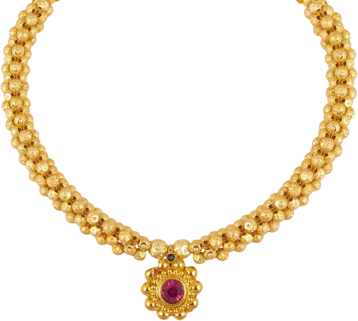 BodhaGold Plated Traditional Indan Thushi Style Necklace Jewelry for Women &(SJ_2685)