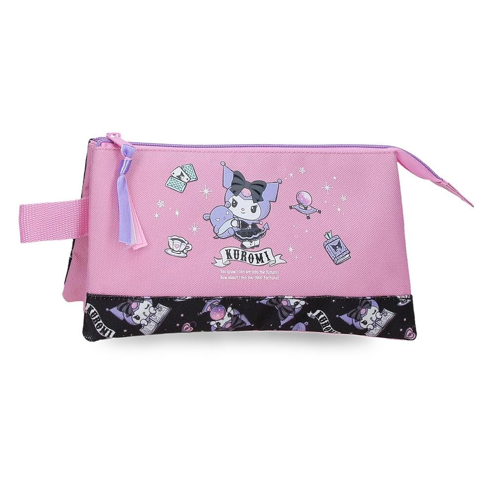 Sanrio Kuromi Fortune Telling Estuche Triple Pink 22x12x5 cm Polyester