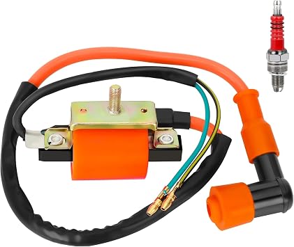 HIAORS Ignition Coil & A7TC Spark Plug Compatible with Taotao Coolster 125cc 110cc Baja Lifan Kazuma Meerkat Falcon Chinese ATV Quad 4 Wheeler Apollo 90cc 70cc 50cc 4 Stroke Pit Dirt Bike Parts