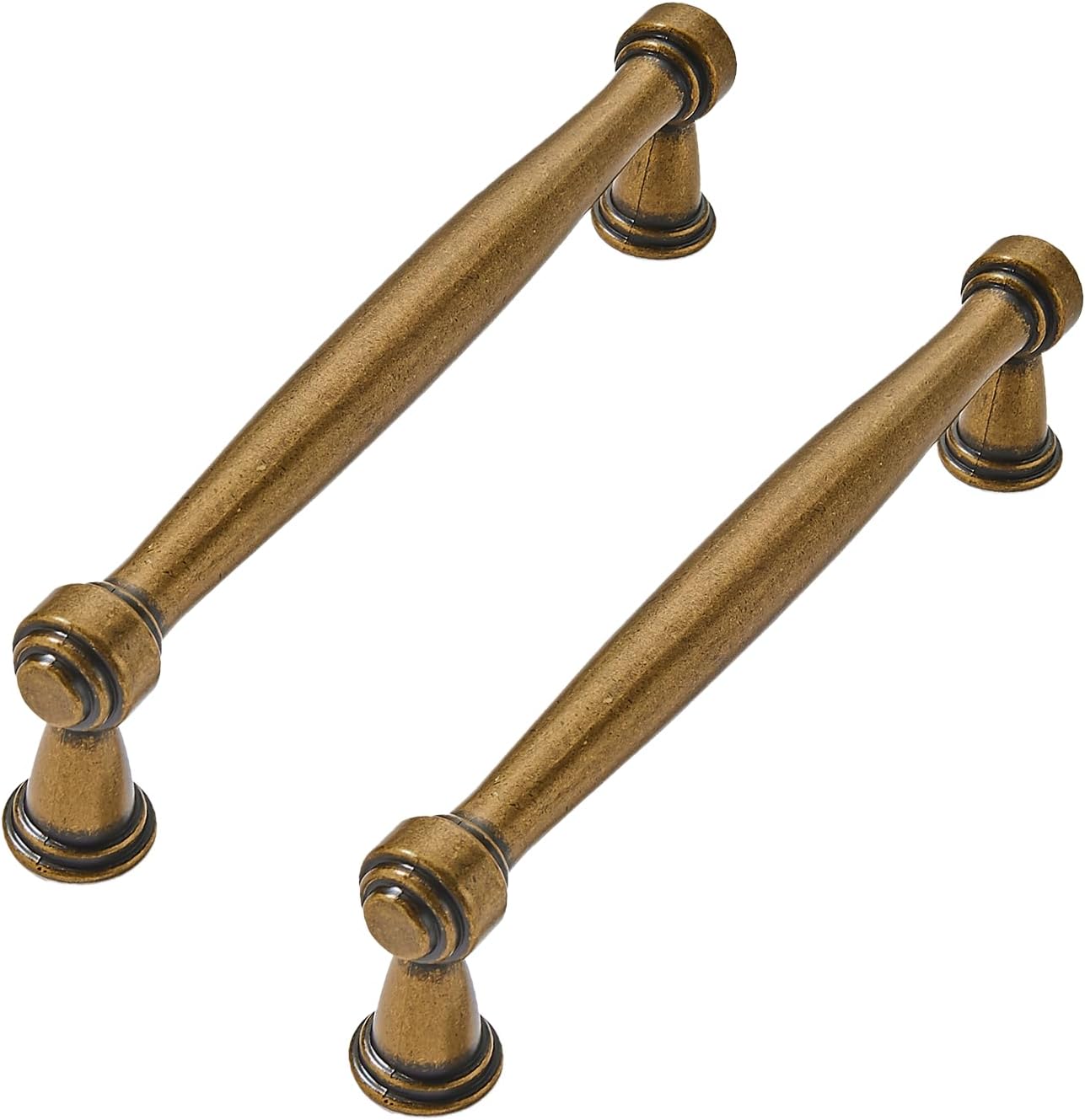 10 Pack 5inch(128mm) Center to Center Antique Brass Cabinet Pulls Handles for Cabinets Cupboard Solid Heavy Duty Drawer Handles Dressers Kitchens bedrooms