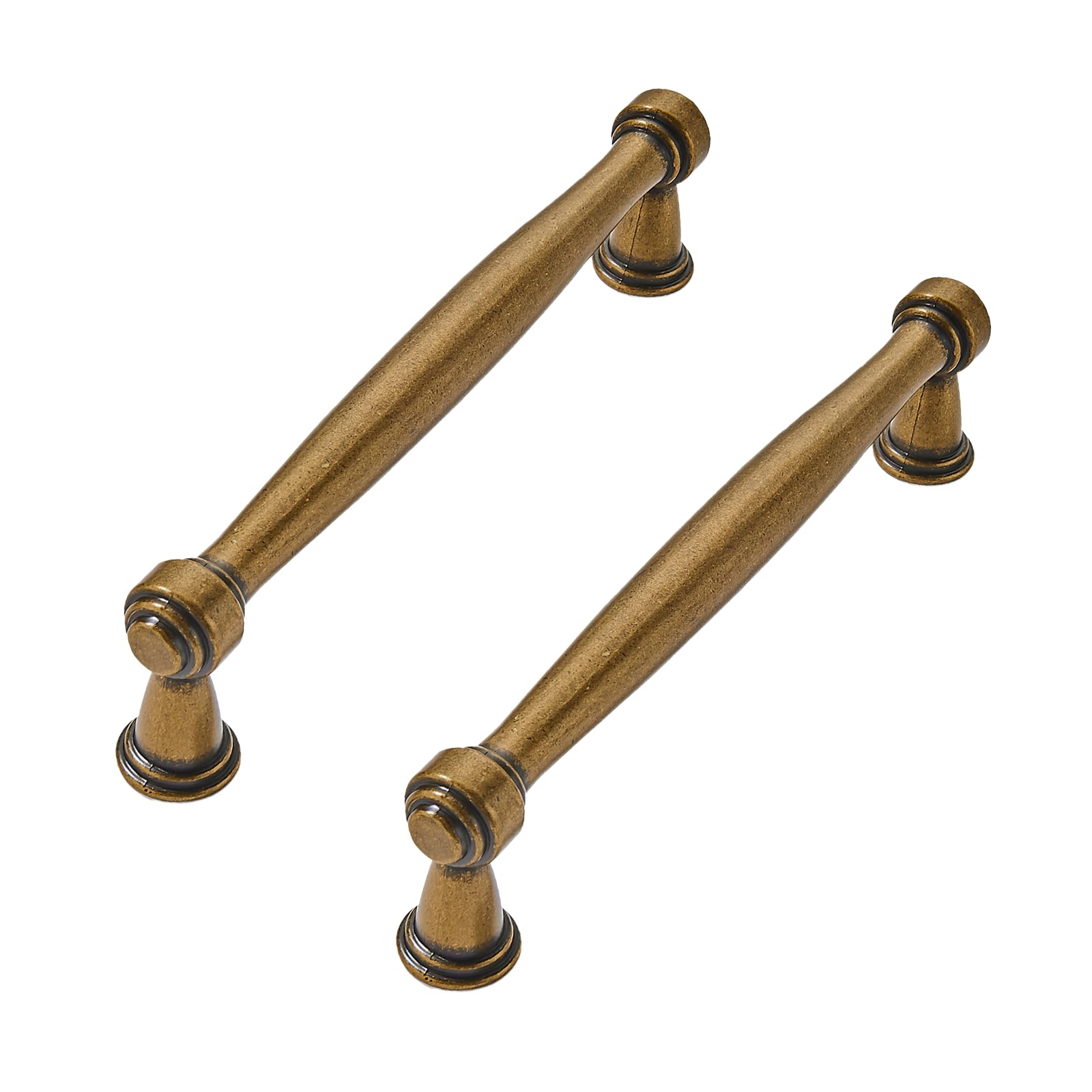 CABDM 10 Pack 5inch(128mm) Center to Center Antique Brass Cabinet Pulls Handles for Cabinets Cupboard Solid Heavy Duty Drawer Handles Dressers Kitchens bedrooms — image 1