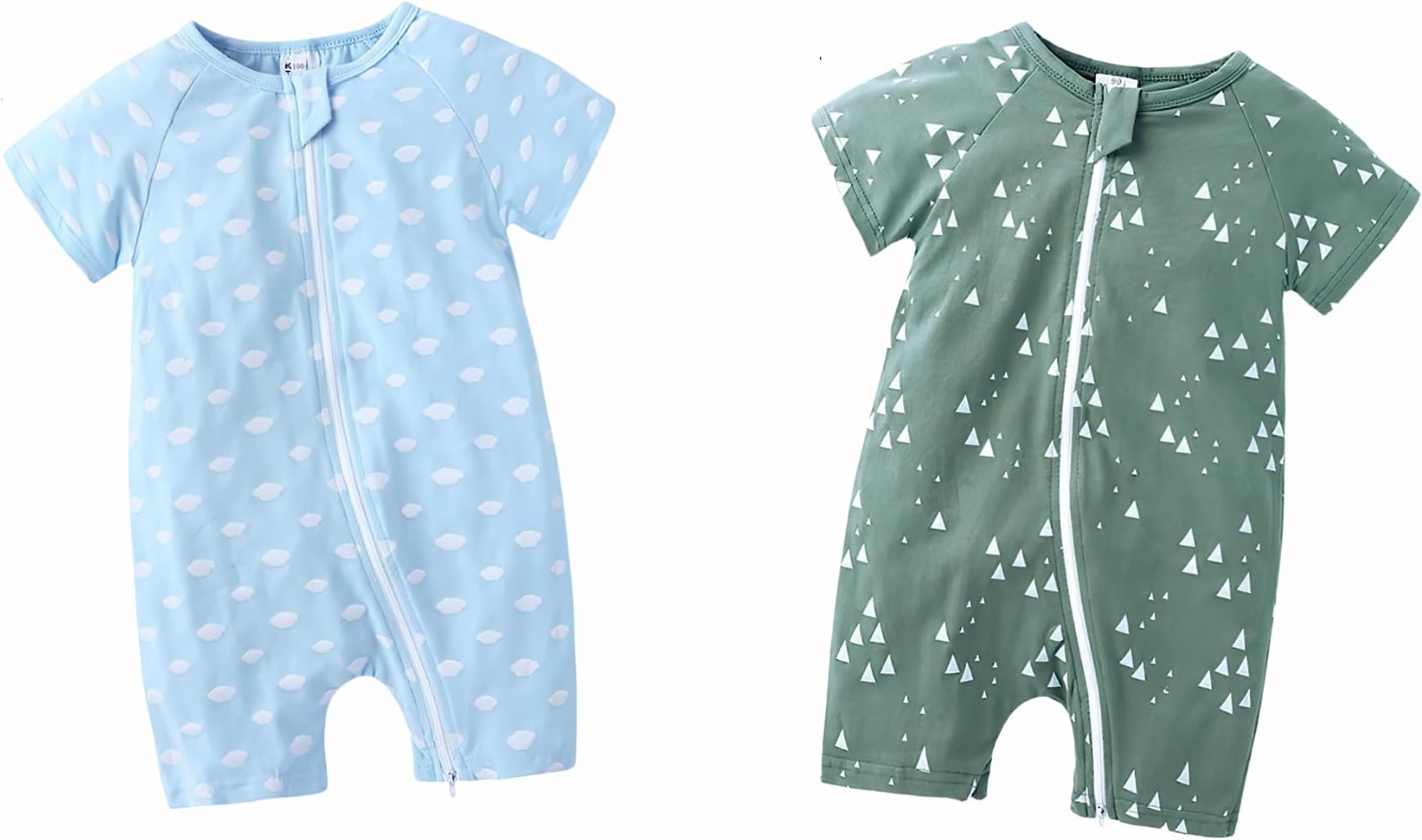 GenericBaby Short Sleeve Rompers Zipper | Summer Short Sleeve Rompers | Baby Boys or Girls Summer Jumpsuit Baby | Cute One-Piece Romper | Striped Shorts Romper for Baby Pack of 2