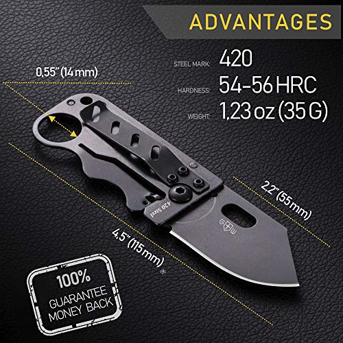Bundle Of 2 Items - Small Pocket Knife - Folding Wallet Knife - Mini Tactical Knife With Money Clip - Cool Dragon Blade Credit Card - Tactical Knofe - Camping Hunting Hiking Fishing Edc - Gifts #TOP1