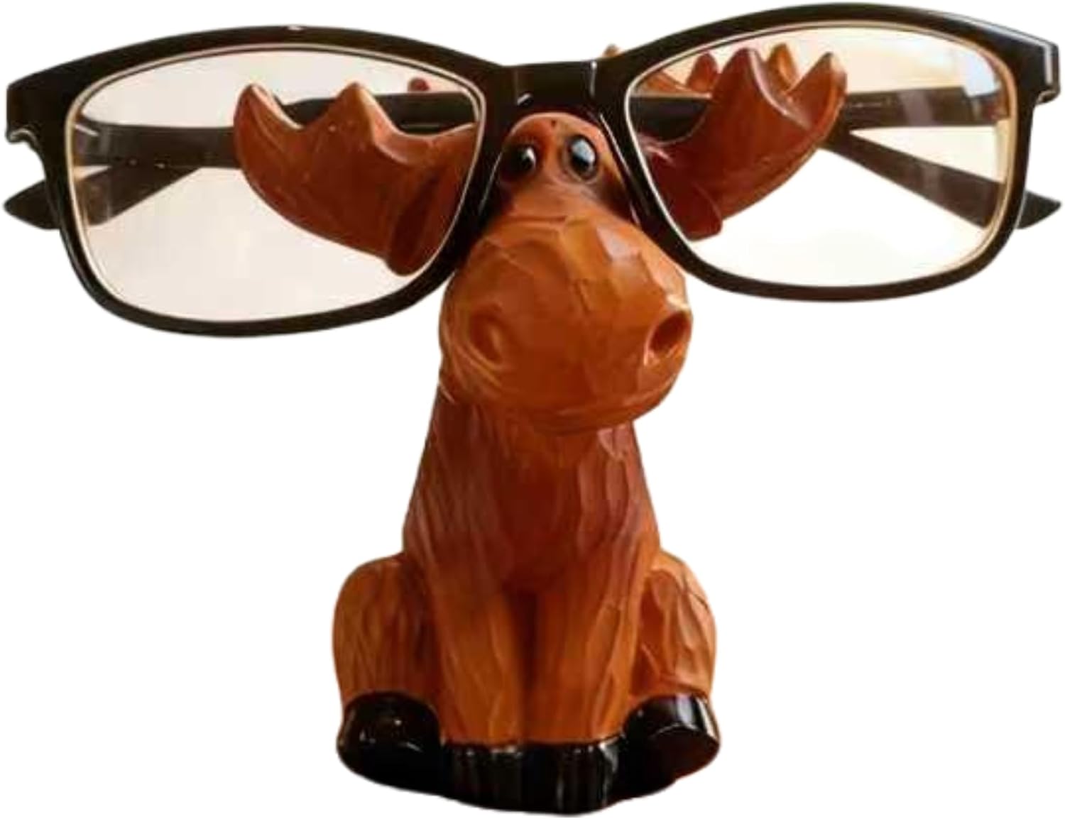 Moose Decor Family Figurine, Moose Eyeglass Holder Stand