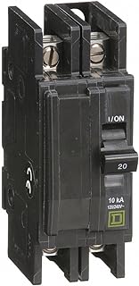Square D Unit Mount Circuit Breaker, QOU, Number of Poles 2, 20 Amps, 120/240VAC, Standard