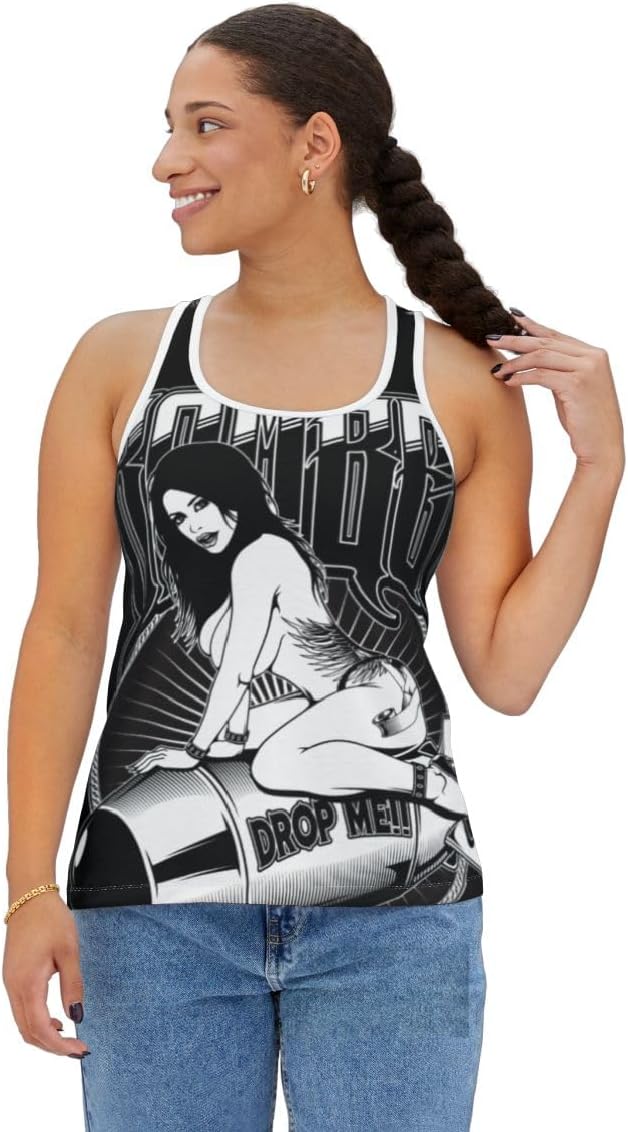 Women's Racerback Tank Top, Sleeveless Yoga Shirt Gym Fitness Sports Heavy Cotton Printed Shirt for Party & Casual wear