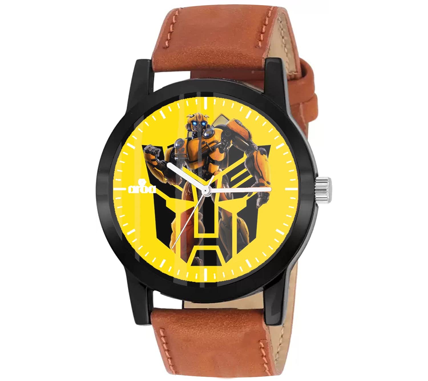AROA Watch New Watch for Bumblebee 328 Black Metal Type Analog Brown Strap Watch Yellow Dial for Men Stylish Watch for Boys (B0C2QL6X4H) Amazon Price History, Amazon Price Tracker