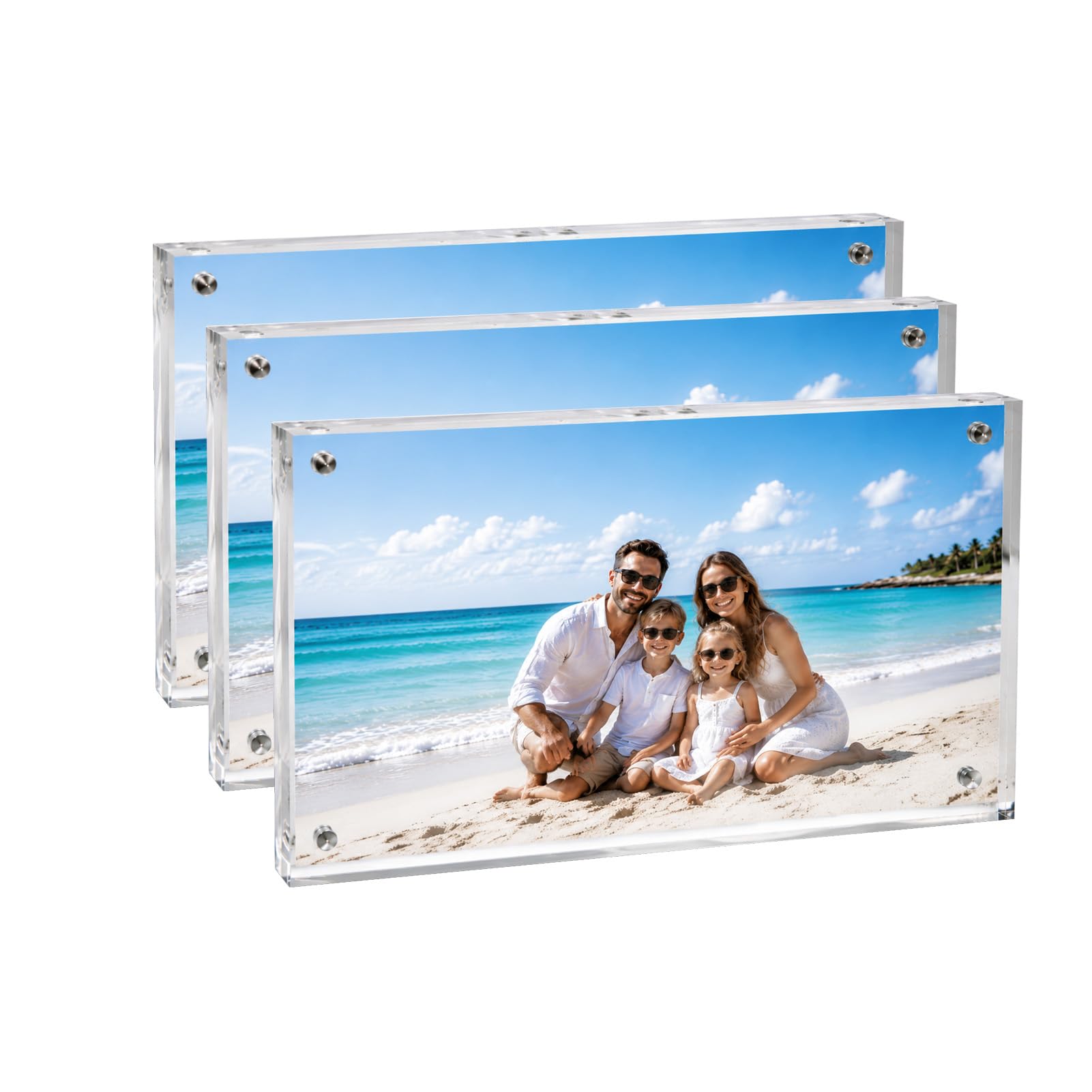 6x4 Photo Frames Frameless Picture Frames,Magnetic Acrylic Photo Frame