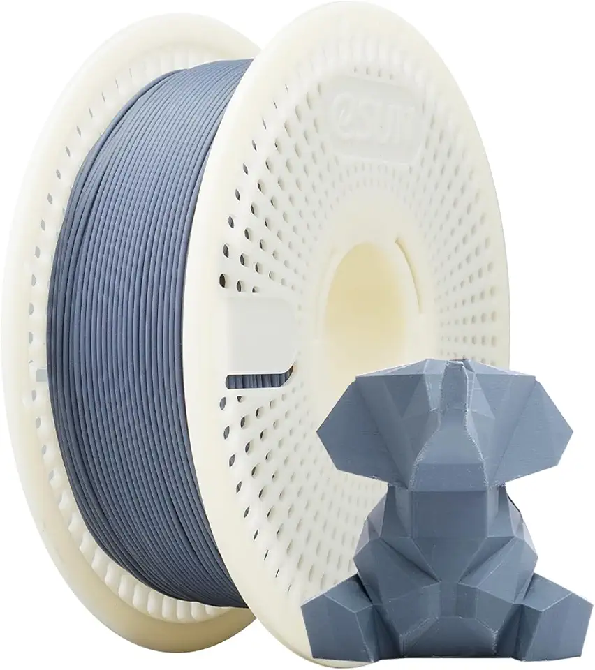 ESUN Matte PLA Refill Filament and Spool Kit, Spoolless Matte PLA 1.75mm and Removable Filament eSpool+, 1KG Spool (2.2 LBS) 3D Printing Filament for 3D Printers,Dark Grey