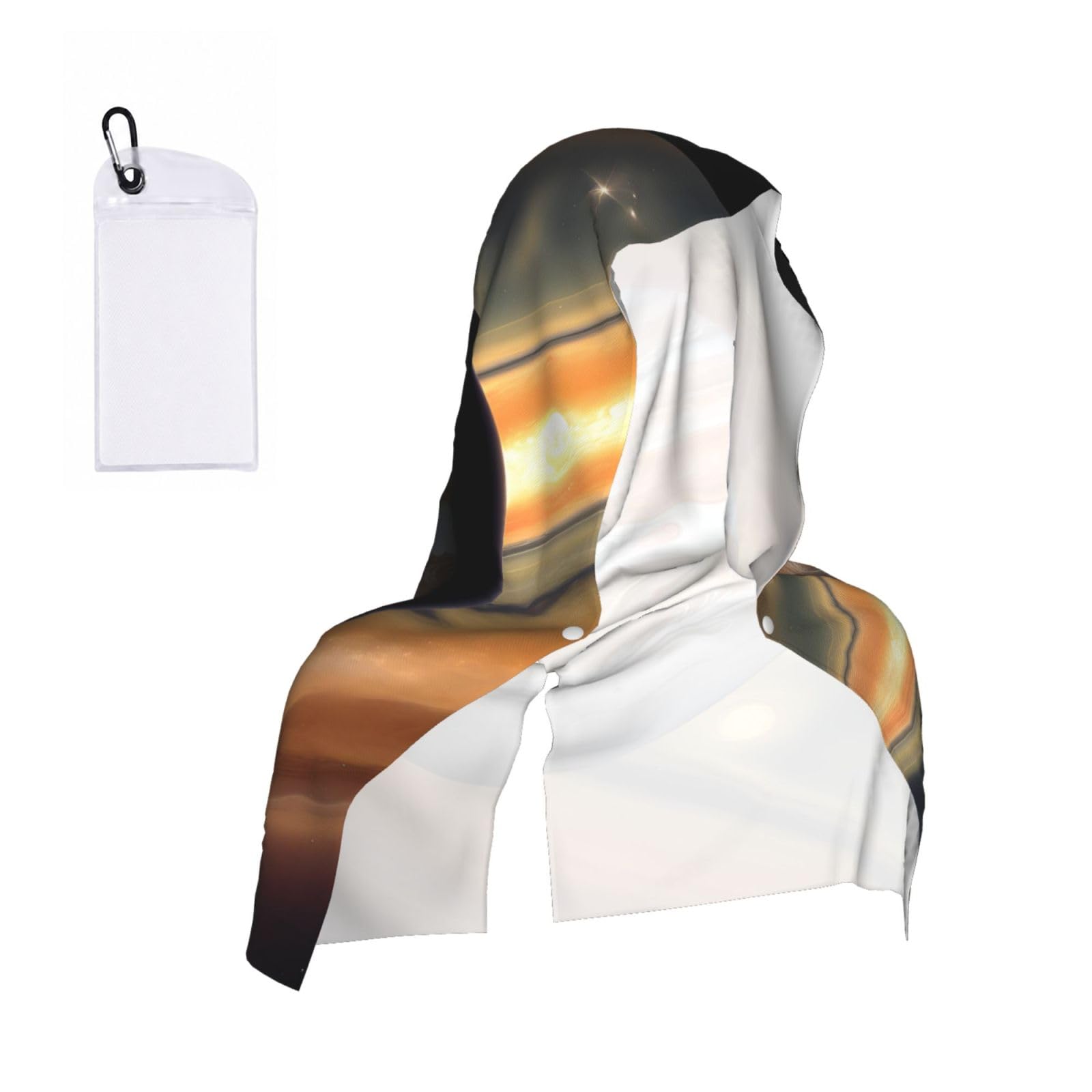 CNTDBU Jupiter Landscape Cooling Towel Hooded-Instant Chill Neck Cover for Sports, UV Cooling Rag for Running Gym
