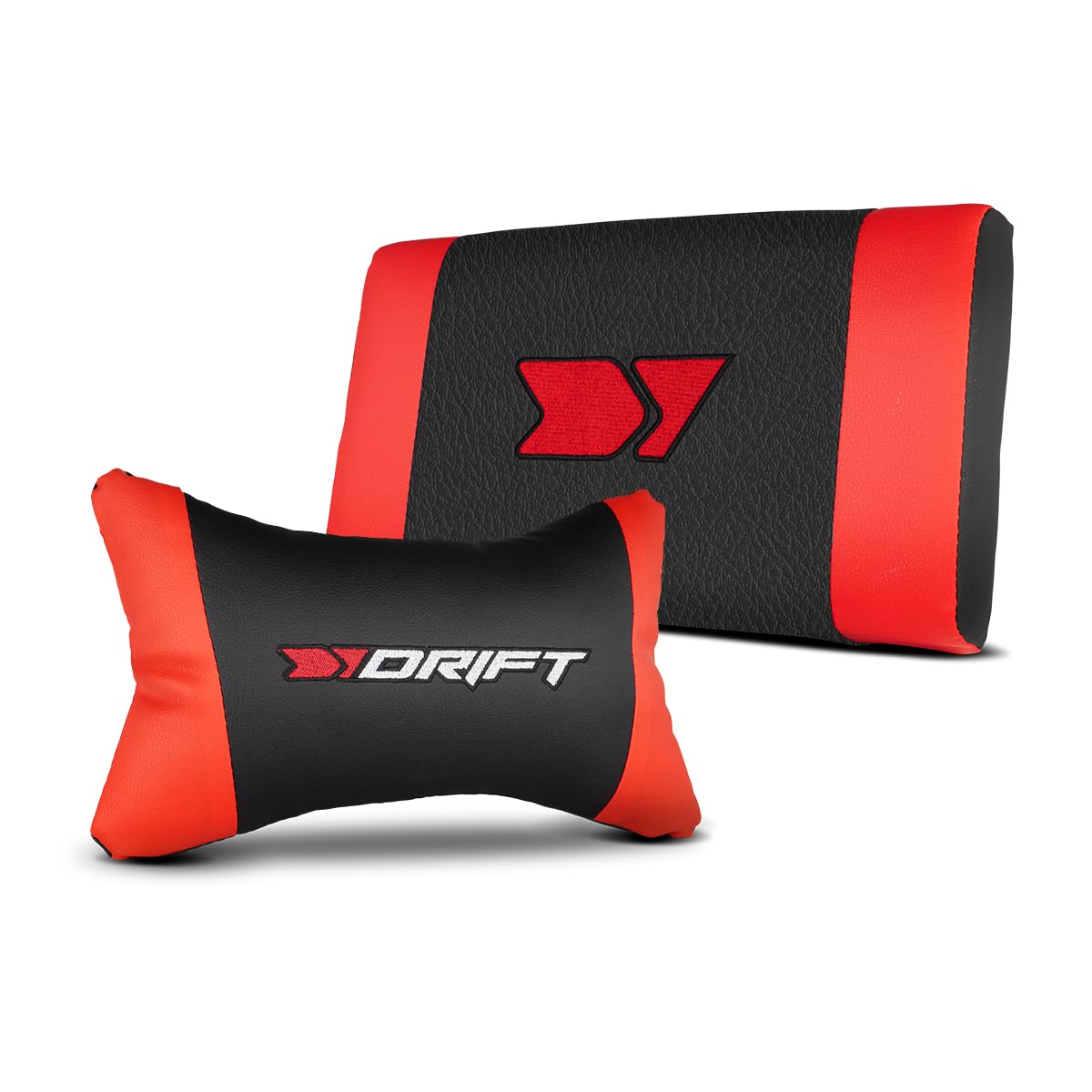 DRIFT GAMING DR35 – Profesjonalny ergonomiczny fotel gamingowy z podparciem lędźwiowym i regulowanymi podłokietnikami 2D, odchylany 135°, ciche koła, tapicerka ze skóry syntetycznej, Czarny/Czerwony