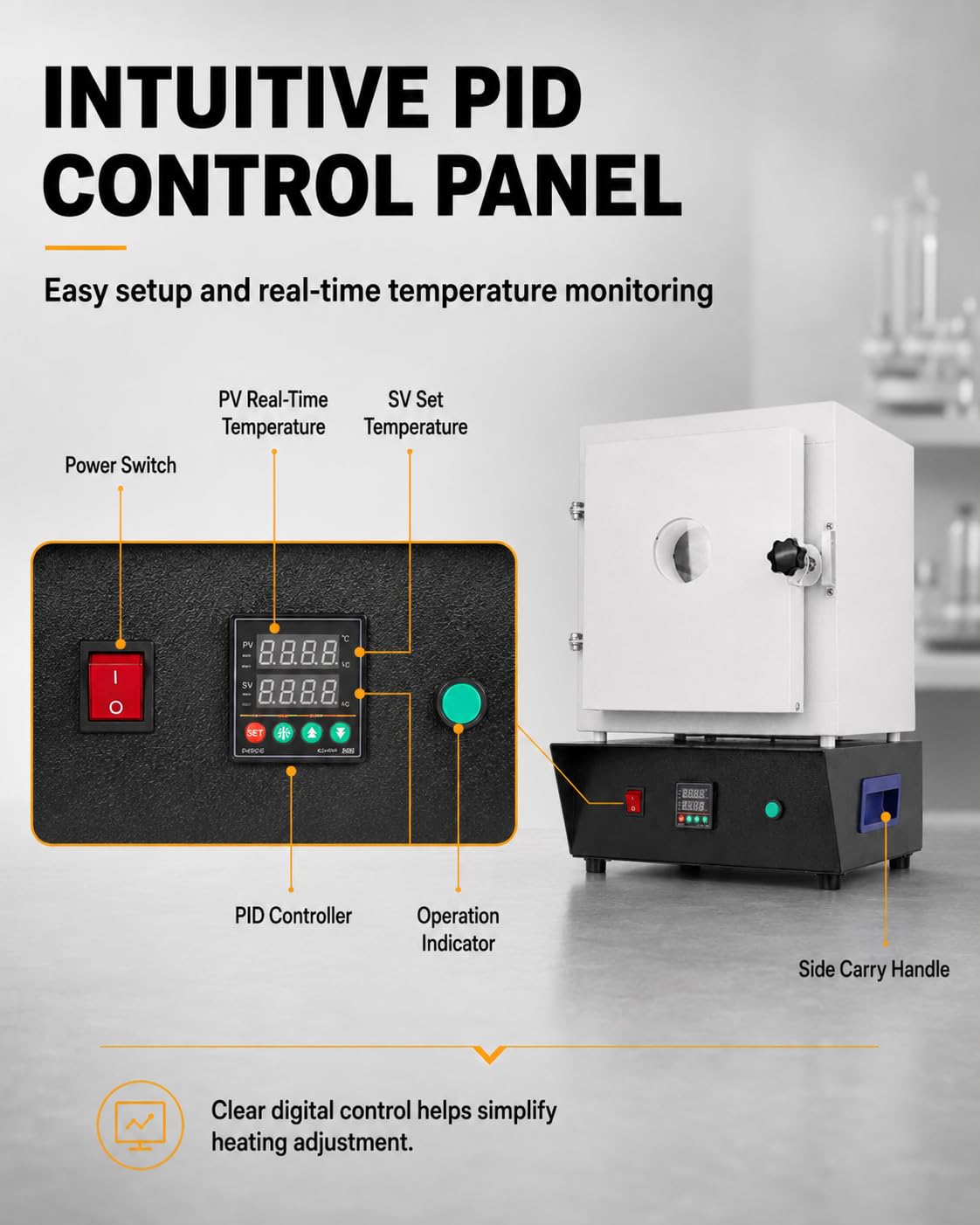 Horno De Fundición De Joyería 1500w, Horno Mufla Eléctrico 1150°C/2102°F con Controlador Digital Pid Y Ventana De Observación, para Fundición De Cera, Cerámica Y Fusión De Vidrio