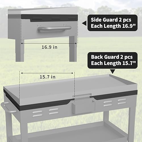 Miniatura 2 de Protector de viento mejorado para parrilla Blackstone de 36 pulgadas, accesorios de tapa de parrilla 5015 magnético de acero inoxidable al carbono,