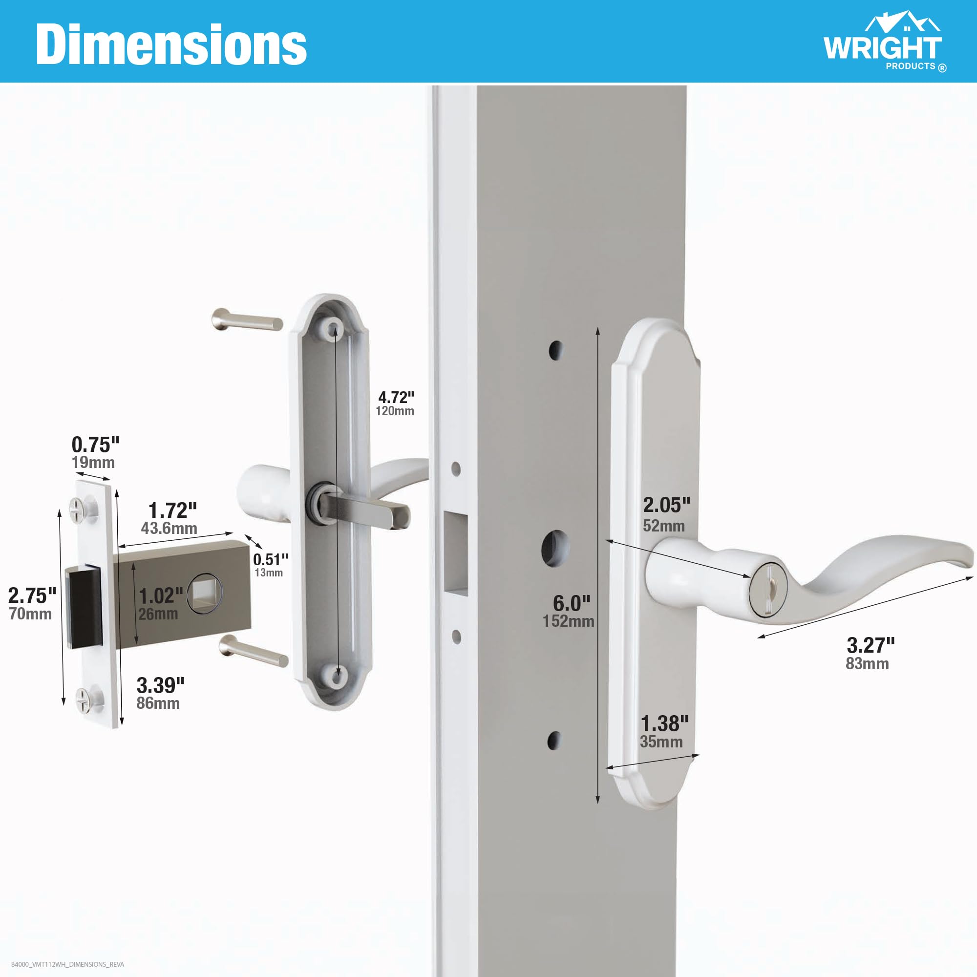 Wright Products Serenade Mortise Lever Set with Built-in Keyed
