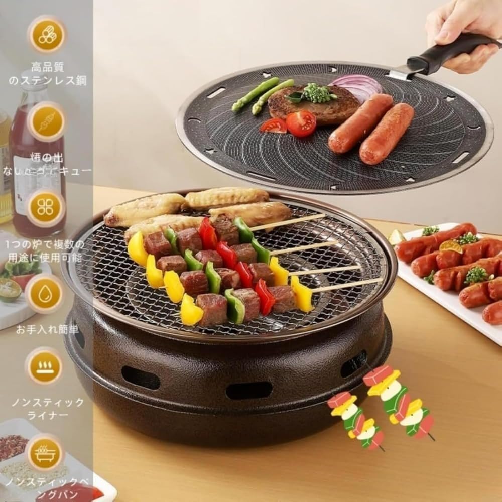 卓上七輪 未使用品 6個 卓上炭火焼き 炭火焼きグリル、卓上、多機能