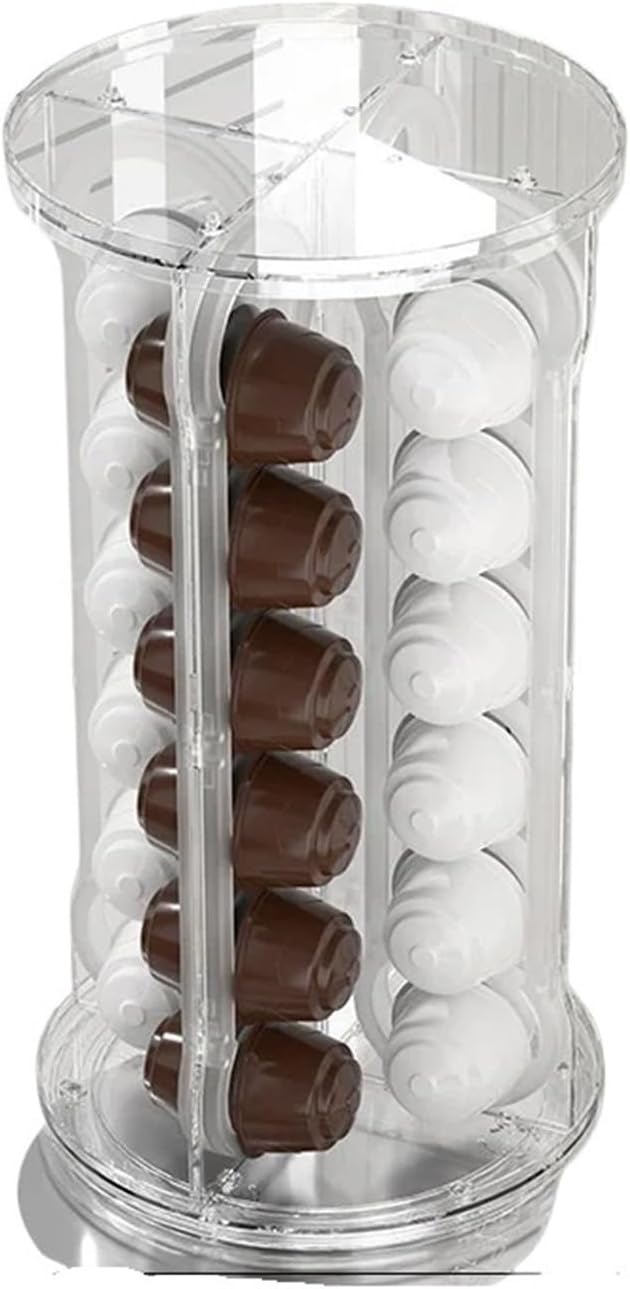 Coffee machine capsule holder, Transparent Spherical Coffee Capsules Storage Box Large Desktop Open With Capacity Decoration Lid Jar Organizer Candy Snack,For coffee machine(C)