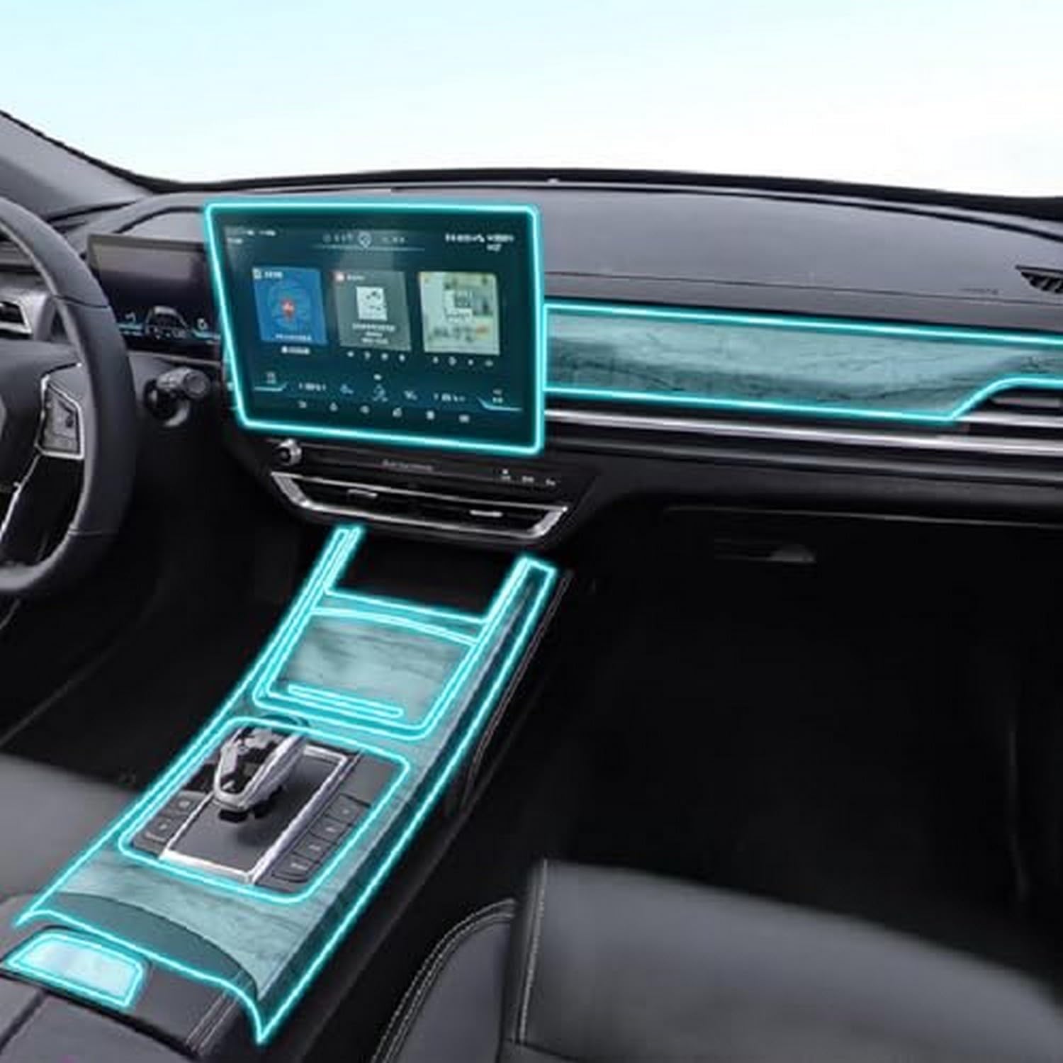 Película protectora transparente PPF-TPU para consola BYD Qin Pro 8