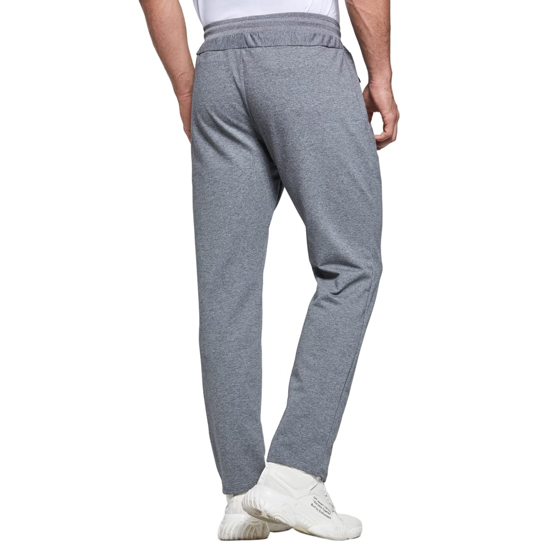 ZOXOZ Pantaloni Sportivi Uomo Cotone con Tasche Zip Elastico in Vita con Coulisse